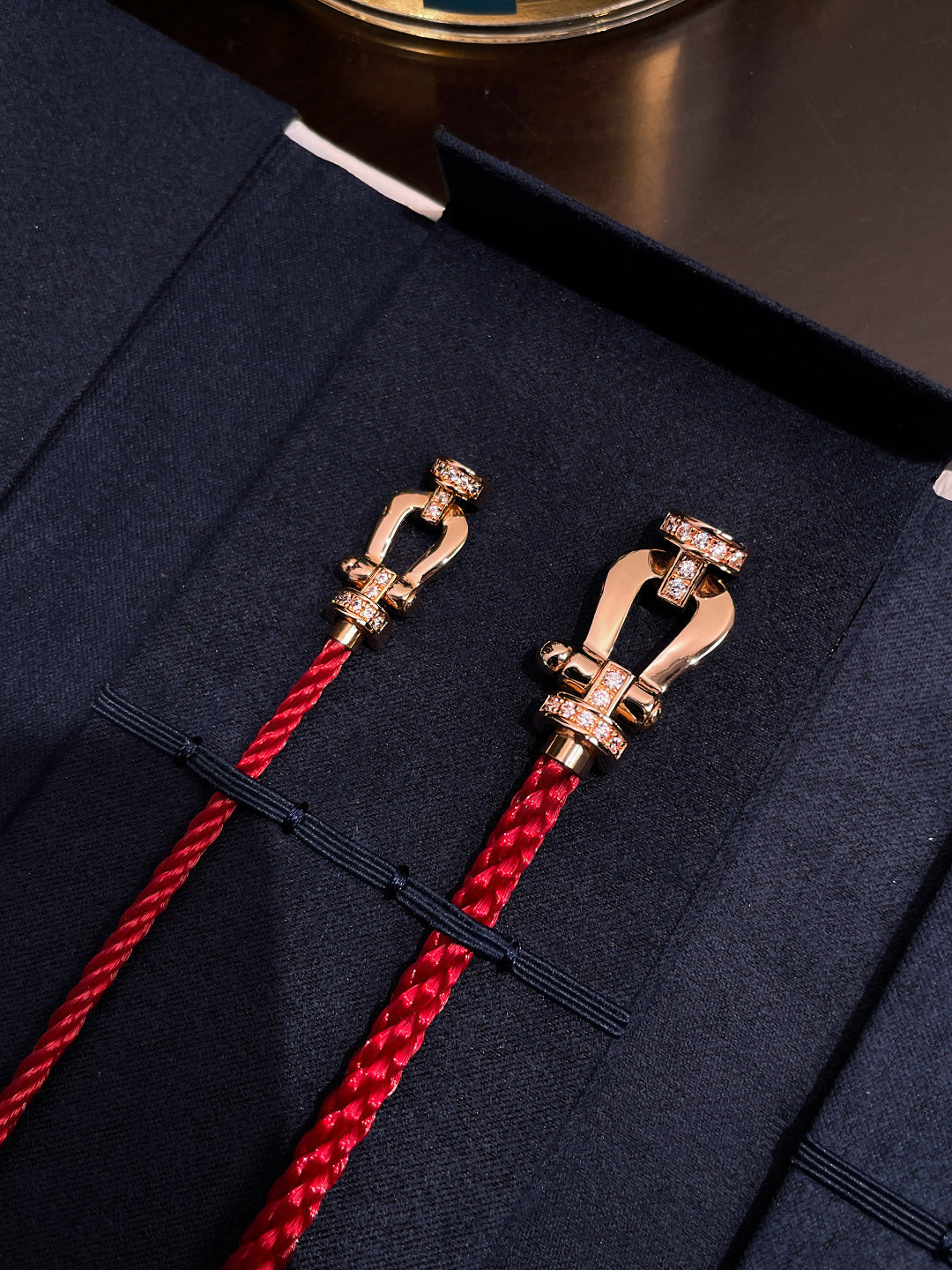 [Glow Jewelry]FORCE 10 HALF DIAMOND PINK GOLD RED CORDERI LARGE AND MEDIUM MODEL