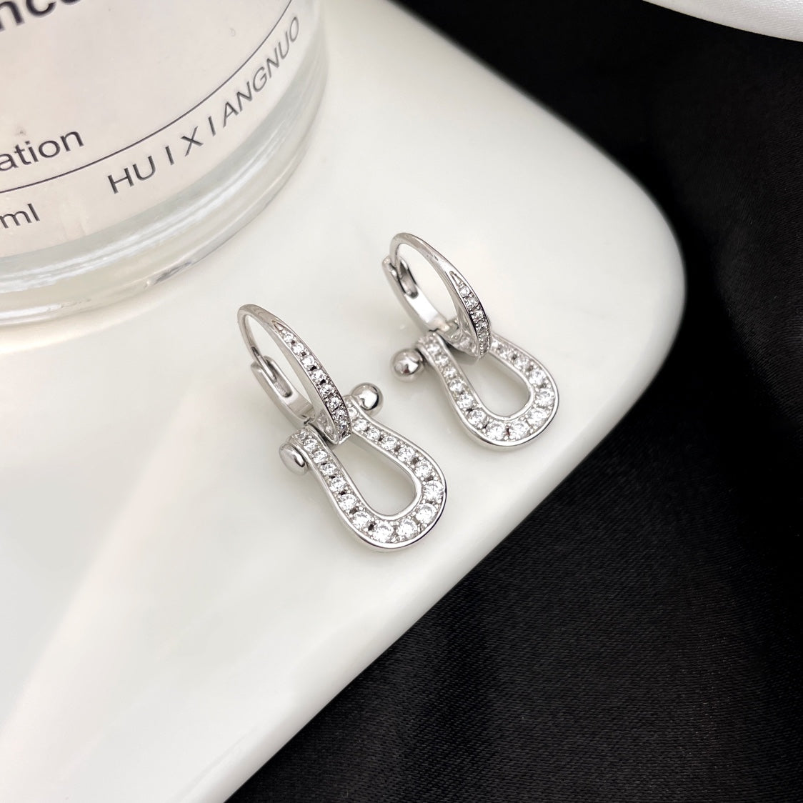 [Glow Jewelry]FORCE 10 FULL DIAMOND DROP EARRINGS MEDIUM MODEL