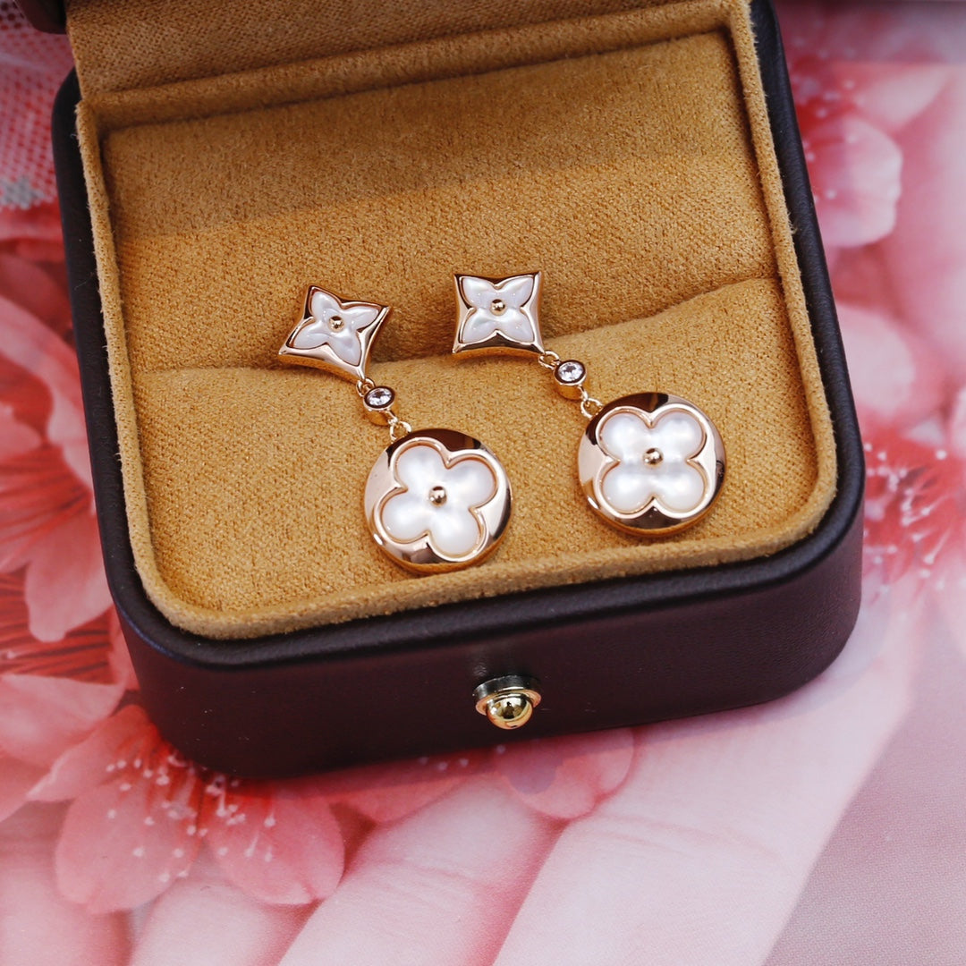 ¡®Glow Jewelry¡¯STAR AND SUN PINK GOLD MOP DROP EARRINGS