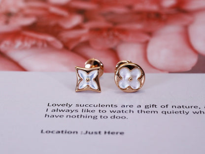 ¡®Glow Jewelry¡¯STAR AND SUN PINK GOLD MOP STUD EARRINGS