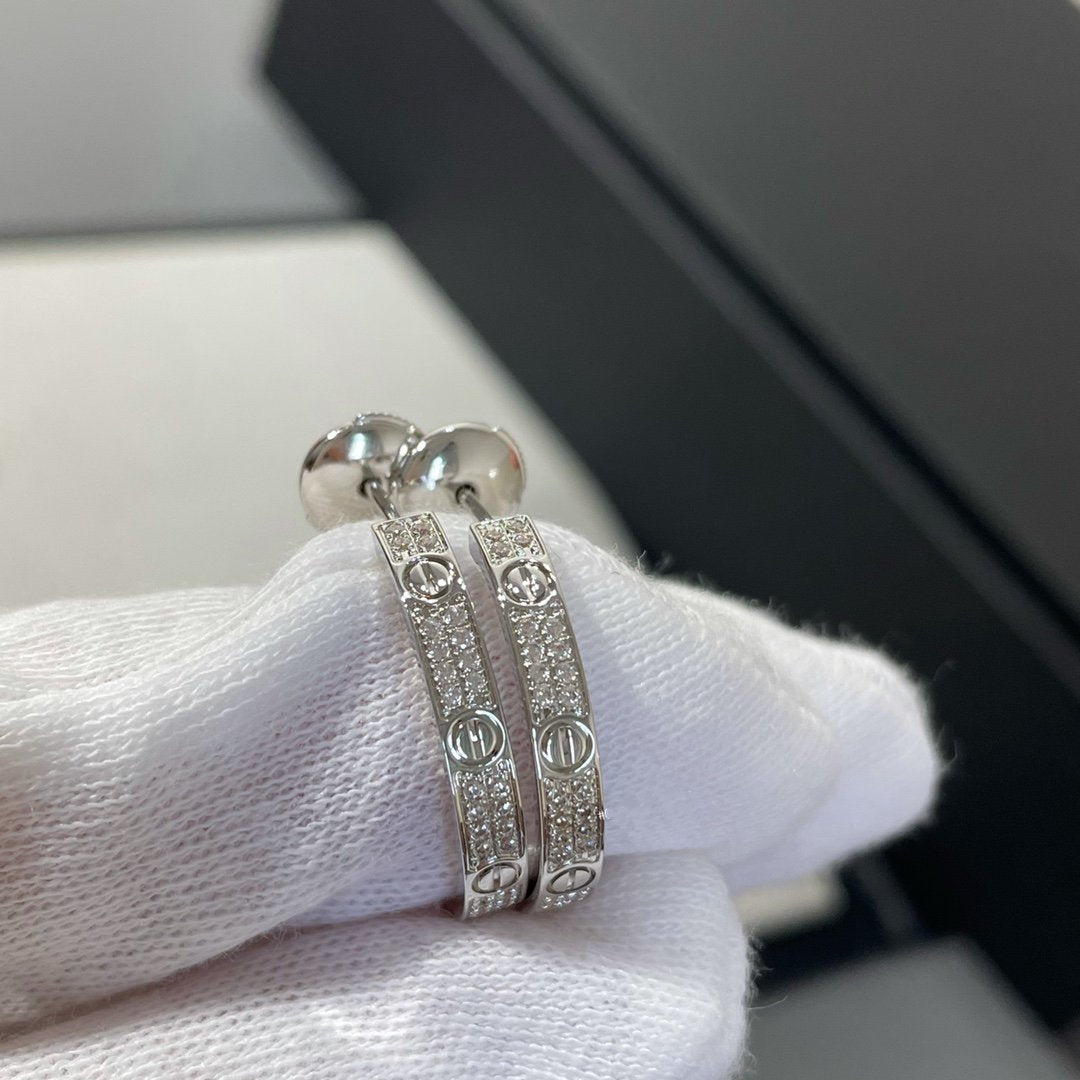 ¡®Glow Jewelry¡¯LIEBES-DIAMANT SILBERNE KREOLEN