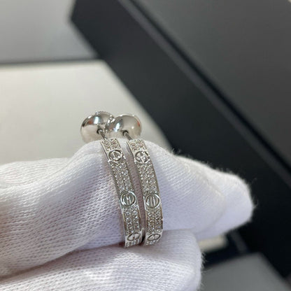 ¡®Glow Jewelry¡¯LIEBES-DIAMANT SILBERNE KREOLEN