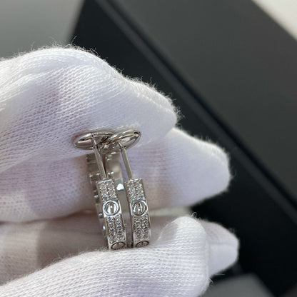 ¡®Glow Jewelry¡¯LIEBES-DIAMANT SILBERNE KREOLEN