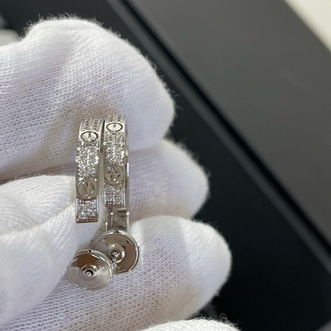 ¡®Glow Jewelry¡¯LIEBES-DIAMANT SILBERNE KREOLEN