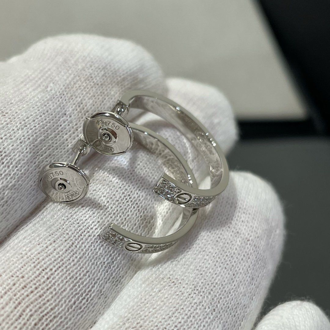 ¡®Glow Jewelry¡¯LIEBES-DIAMANT SILBERNE KREOLEN