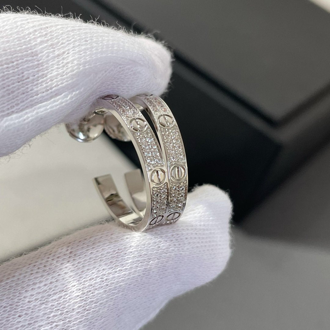 ¡®Glow Jewelry¡¯LIEBES-DIAMANT SILBERNE KREOLEN