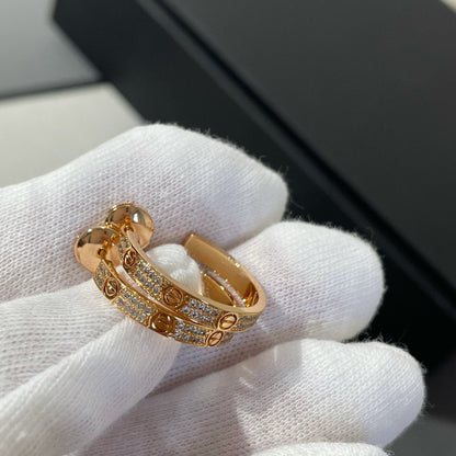 ¡®Glow Jewelry¡¯LOVE DIAMOND PINK GOLD HOOP EARRINGS