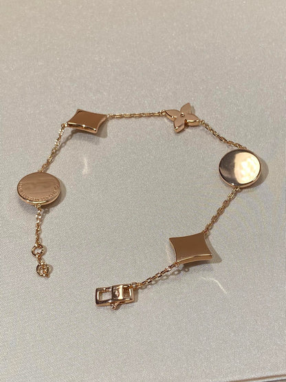 ¡®Glow Jewelry¡¯STAR AND SUN 5 MOTIF MOP PINK GOLD BRACELET