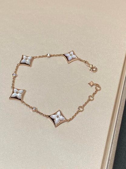 ¡®Glow Jewelry¡¯STAR 4 MOTIF MOP DIAMOND PINK GOLD BRACELET
