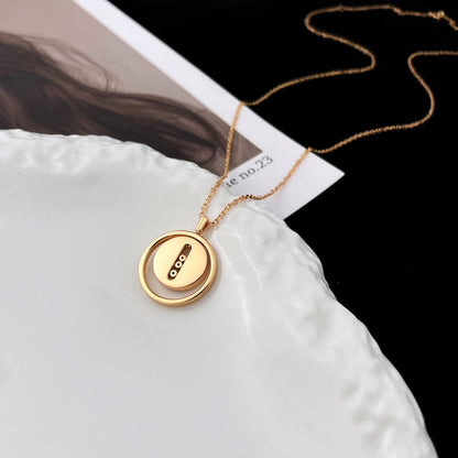 [Glow Jewelry]LUCKY MOVE MOP PINK GOLD NECKLACE