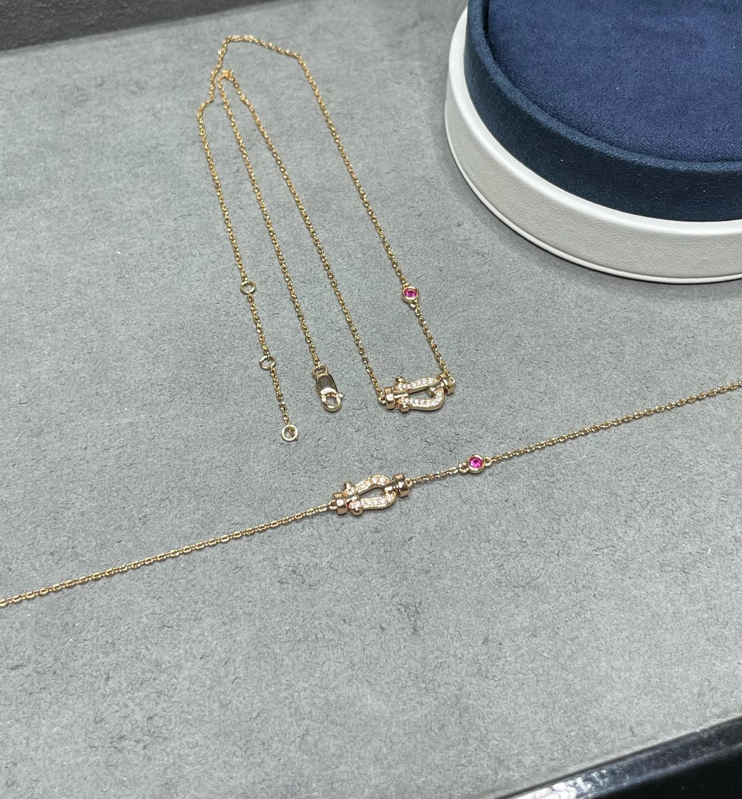 [Glow Jewelry]FORCE 10 DIAMOND PINK GOLD NECKLACE