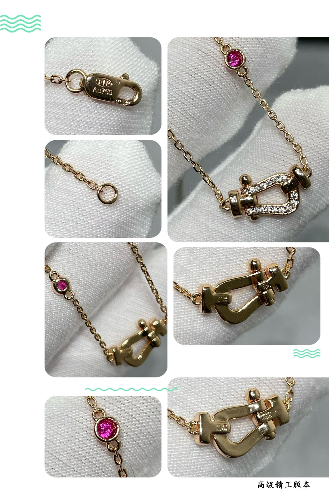 [Glow Jewelry]FORCE 10 DIAMOND PINK GOLD NECKLACE