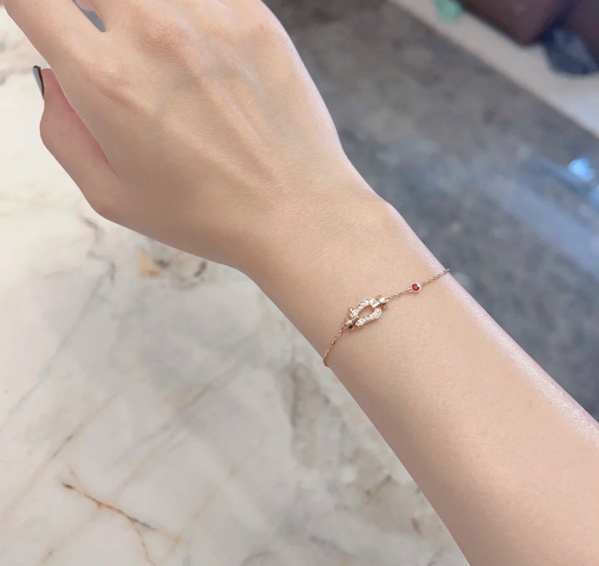 ¡®Glow Jewelry¡¯FORCE 10 DIAMOND CHAIN LINK PINK GOLD BRACELET