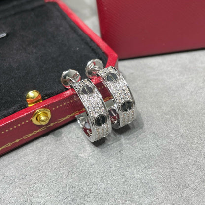 ¡®Glow Jewelry¡¯LOVE CERAMIC DIAMOND PAVED SILVER EARRINGS