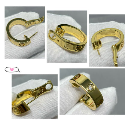 [Glow Jewelry]LOVE 5.5MM 1 DIAMOND EARRINGS