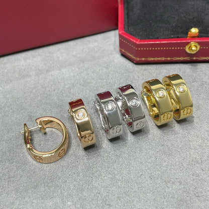 [Glow Jewelry]LOVE 5.5MM 1 DIAMOND EARRINGS