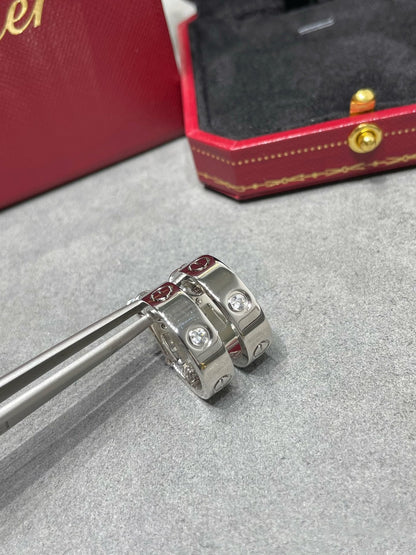 [Glow Jewelry]LOVE 5.5MM 1 DIAMOND EARRINGS