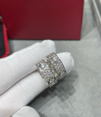 [Glow Jewelry]LOVE 5.5MM DIAMOND PAVED EARRINGS