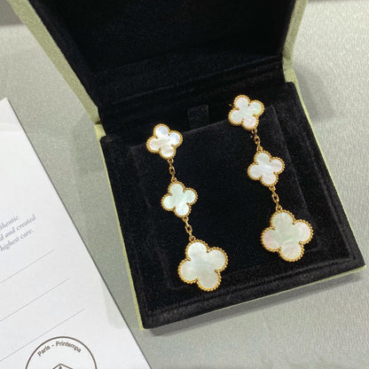¡®Glow Jewelry¡¯CLOVER MOP 3 MOTIFS GOLD EARRINGS