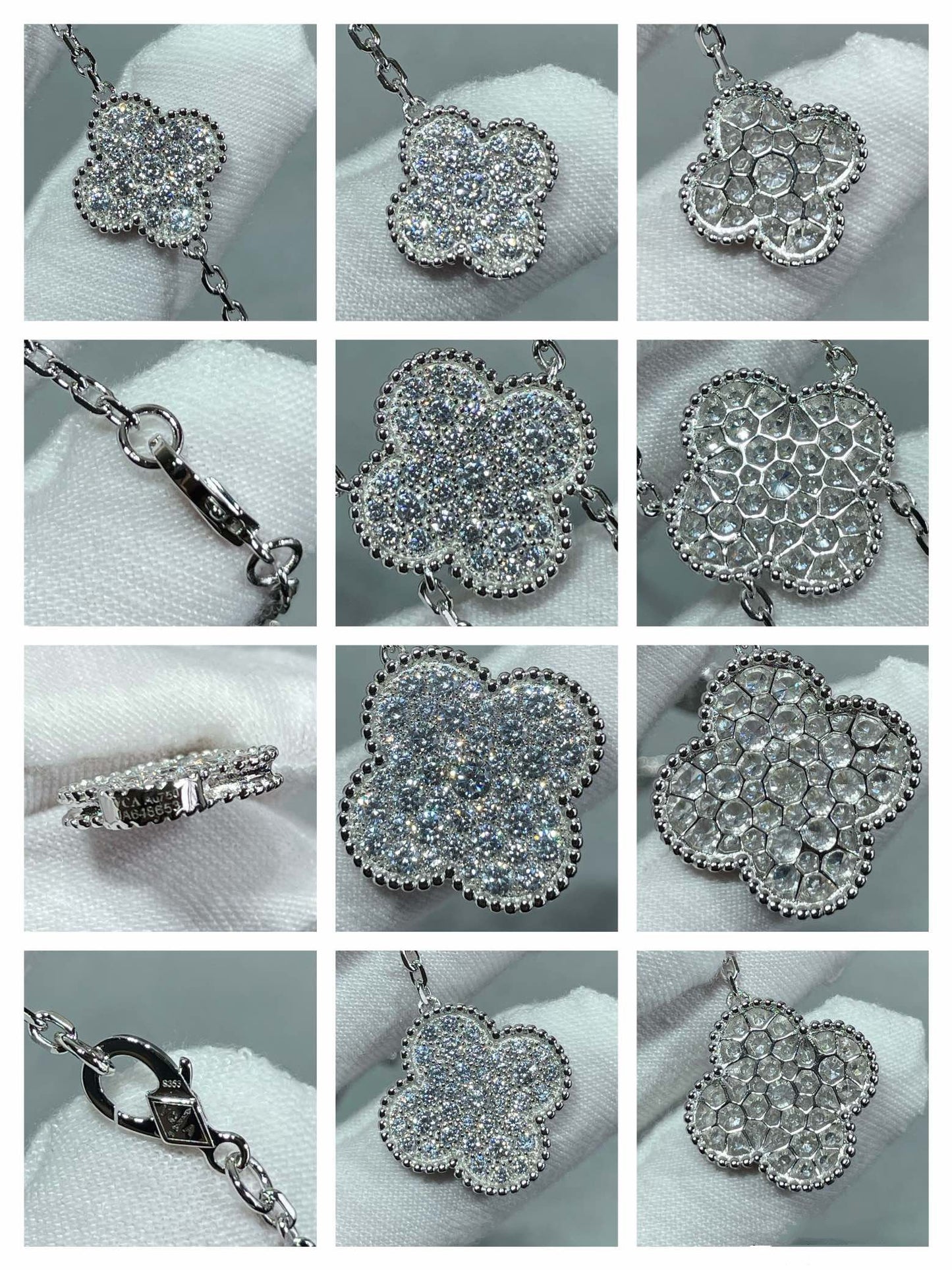¡®Glow Jewelry¡¯CLOVER 6 MOTIF DIAMOND PAVED NECKLACE
