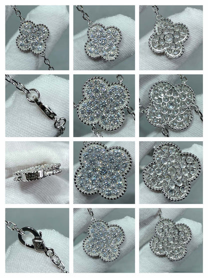 ¡®Glow Jewelry¡¯CLOVER 6 MOTIF DIAMOND PAVED NECKLACE