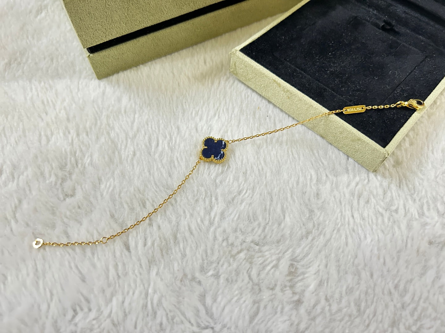 [Glow Jewelry]CLOVER 1 MOTIF PIETERSITE BRACELET