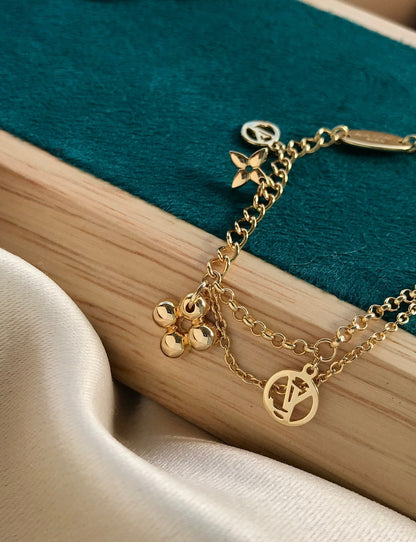 [Glow Jewelry]BLOOMING PINK GOLD MOP BRACELET
