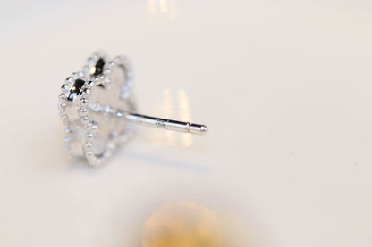 ¡®Glow Jewelry¡¯CLOVER MINI TURQUOISE SILVER STUD EARRINGS