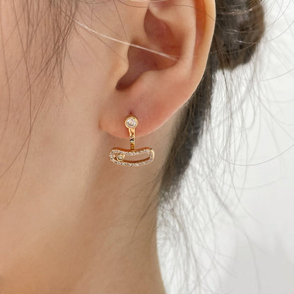 [Glow Jewelry]MOVE UNO PINK GOLD DIAMOND EARRINGS