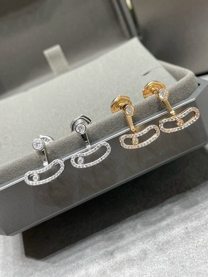 [Glow Jewelry]MOVE UNO PINK GOLD DIAMOND EARRINGS