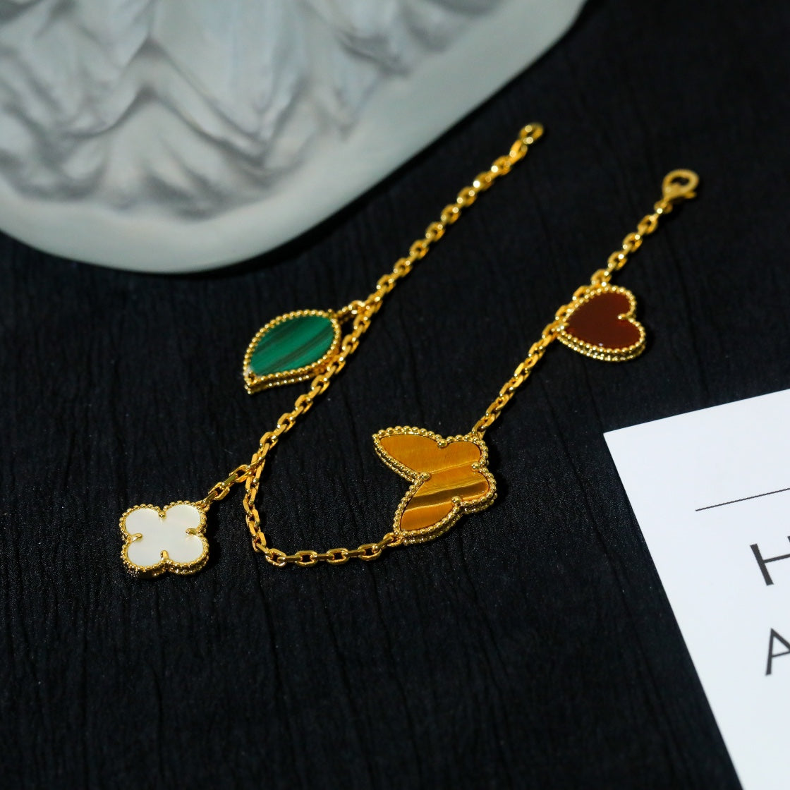 [Glow Jewelry]LUCKY SPRING 5 MOTIF GOLD BRACELET