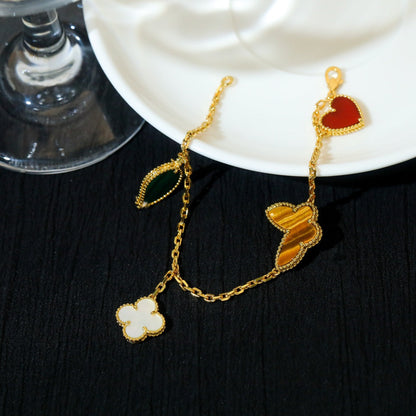 [Glow Jewelry]LUCKY SPRING 5 MOTIF GOLD BRACELET