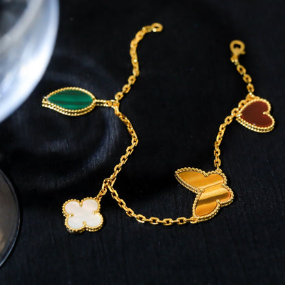 [Glow Jewelry]LUCKY SPRING 5 MOTIF GOLD BRACELET