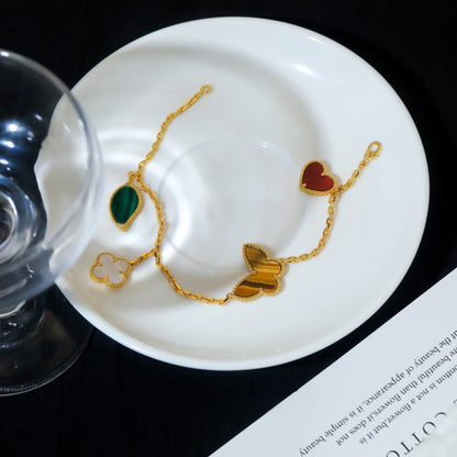 [Glow Jewelry]LUCKY SPRING 5 MOTIF GOLD BRACELET