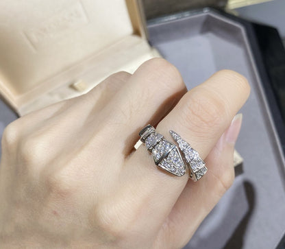 [Glow Jewelry]SERPENTI LARGE RING SILVER DIAMOND PAVED