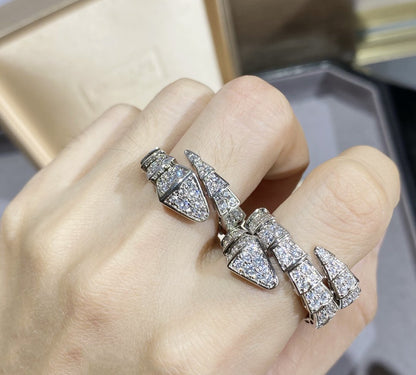 [Glow Jewelry]SERPENTI LARGE RING SILVER DIAMOND PAVED