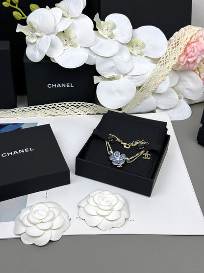 [Glow Jewelry]VOLTE New Blue Floral Double-Layer Bracelet