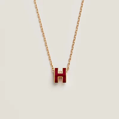 [Glow Jewelry]HM CLIC RED ENAMEL GOLD NECKLACE
