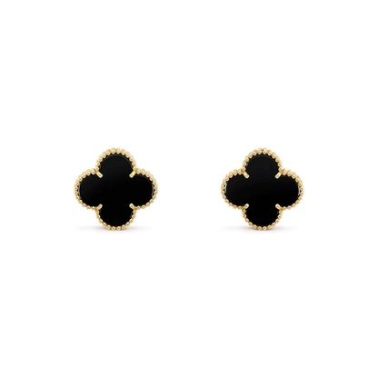 ¡®Glow Jewelry¡¯CLOVER MEDIUM 1 MOTIFS  ONYX STUD EARRINGS