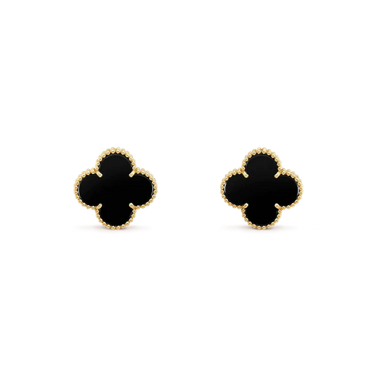 ¡®Glow Jewelry¡¯CLOVER MEDIUM 1 MOTIFS  ONYX STUD EARRINGS