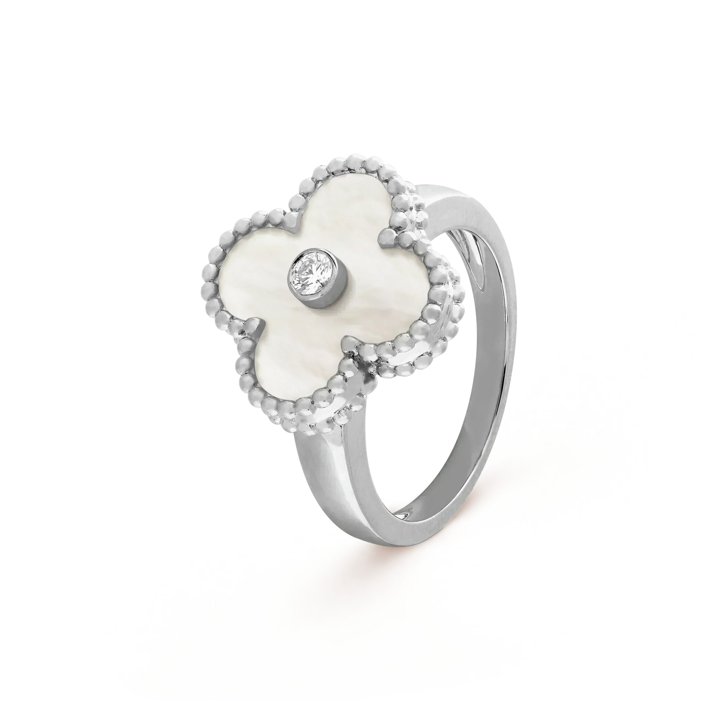 [Glow Jewelry]CLOVER SILVER MOP DIAMOND RING