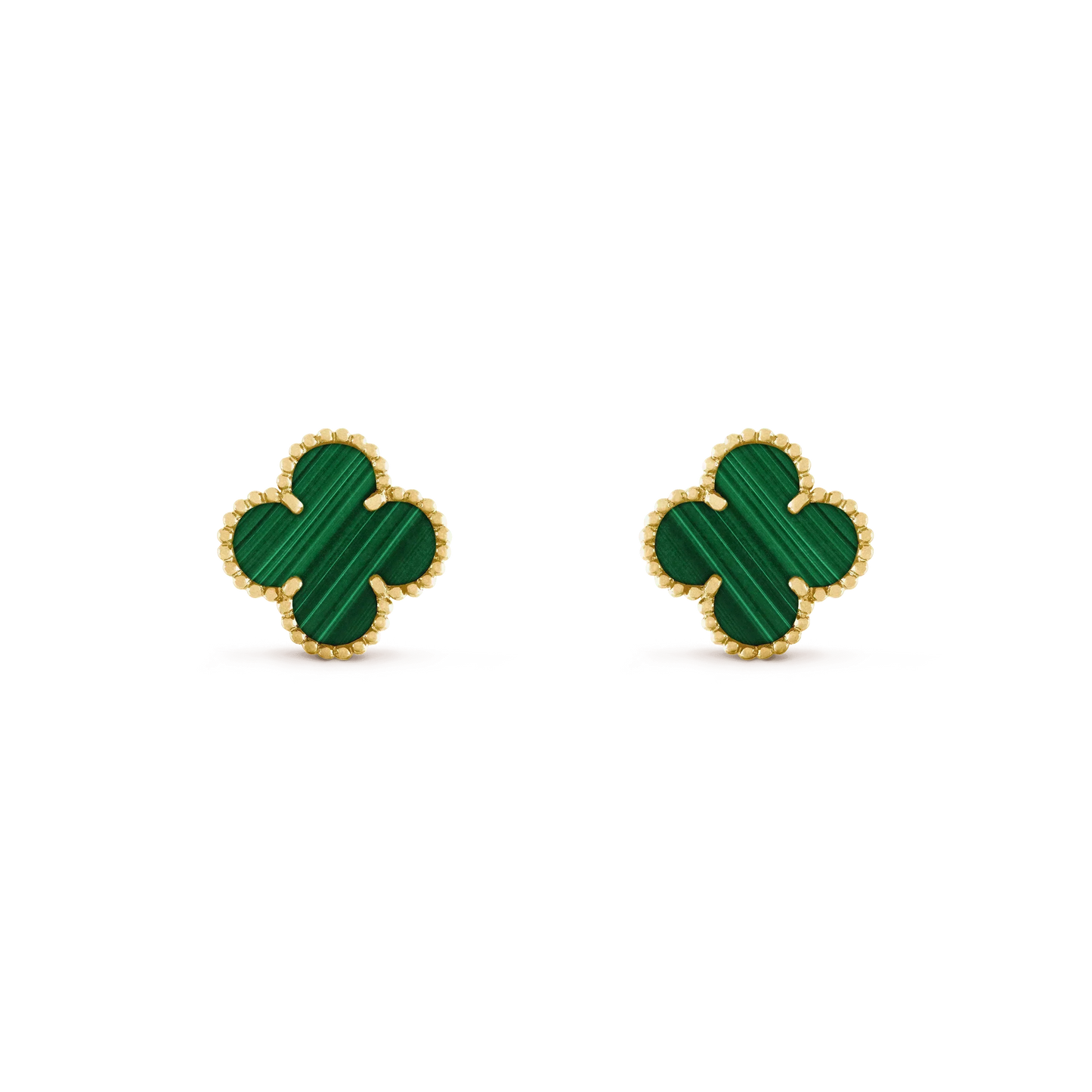 [Glow Jewelry]CLOVER MEDIUM 1 MOTIFS MALACHITE  EARRINGS