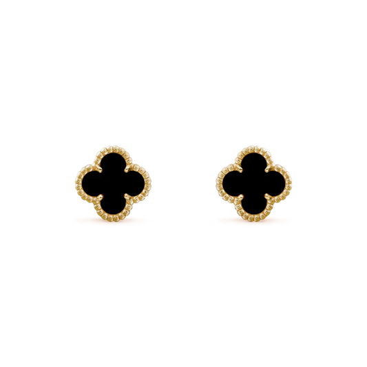 [Glow Jewelry]CLOVER MINI 9.5MM BLACK MOP EARRINGS