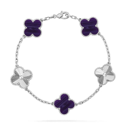 [Glow Jewelry]CLOVER 5 MOTIF PURPLE STRIPES BRACELET COLLECTION