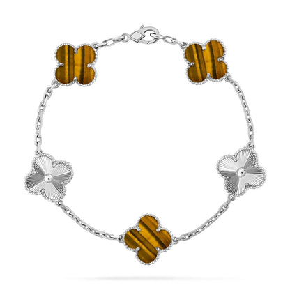 [Glow Jewelry] CLOVER 5 MOTIFS TIGER EYE BRACELET COLLECTION