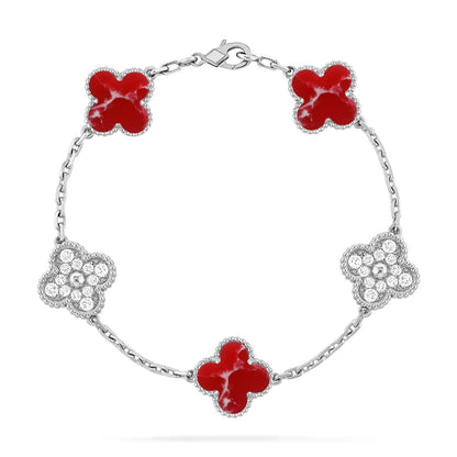 [Glow Jewelry]New CLOVER 5 MOTIF RED PATTERN BRACELET COLLECTION