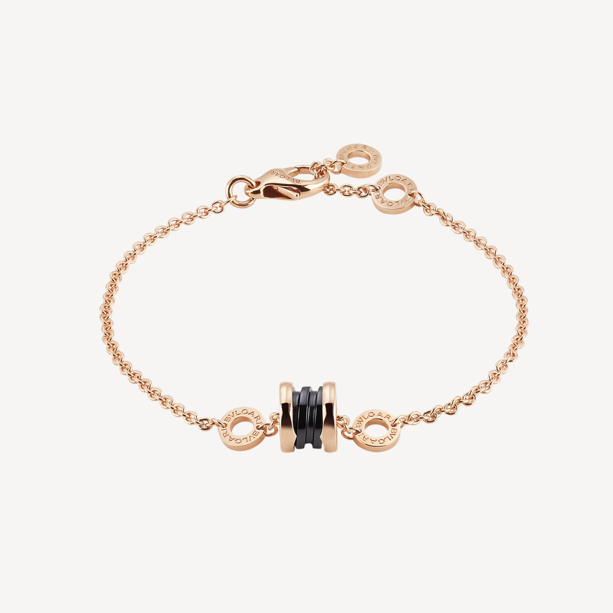 [Glow Jewelry]ZERO 1 SOFT PINK GOLD AND BLACK CERAMIC BRACELET