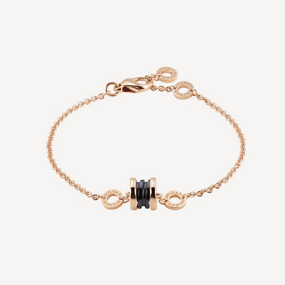 [Glow Jewelry]ZERO 1 SOFT PINK GOLD AND BLACK CERAMIC BRACELET