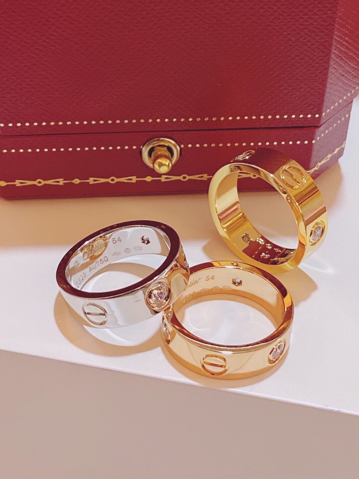 [Glow Jewelry]Three-Diamond Ring