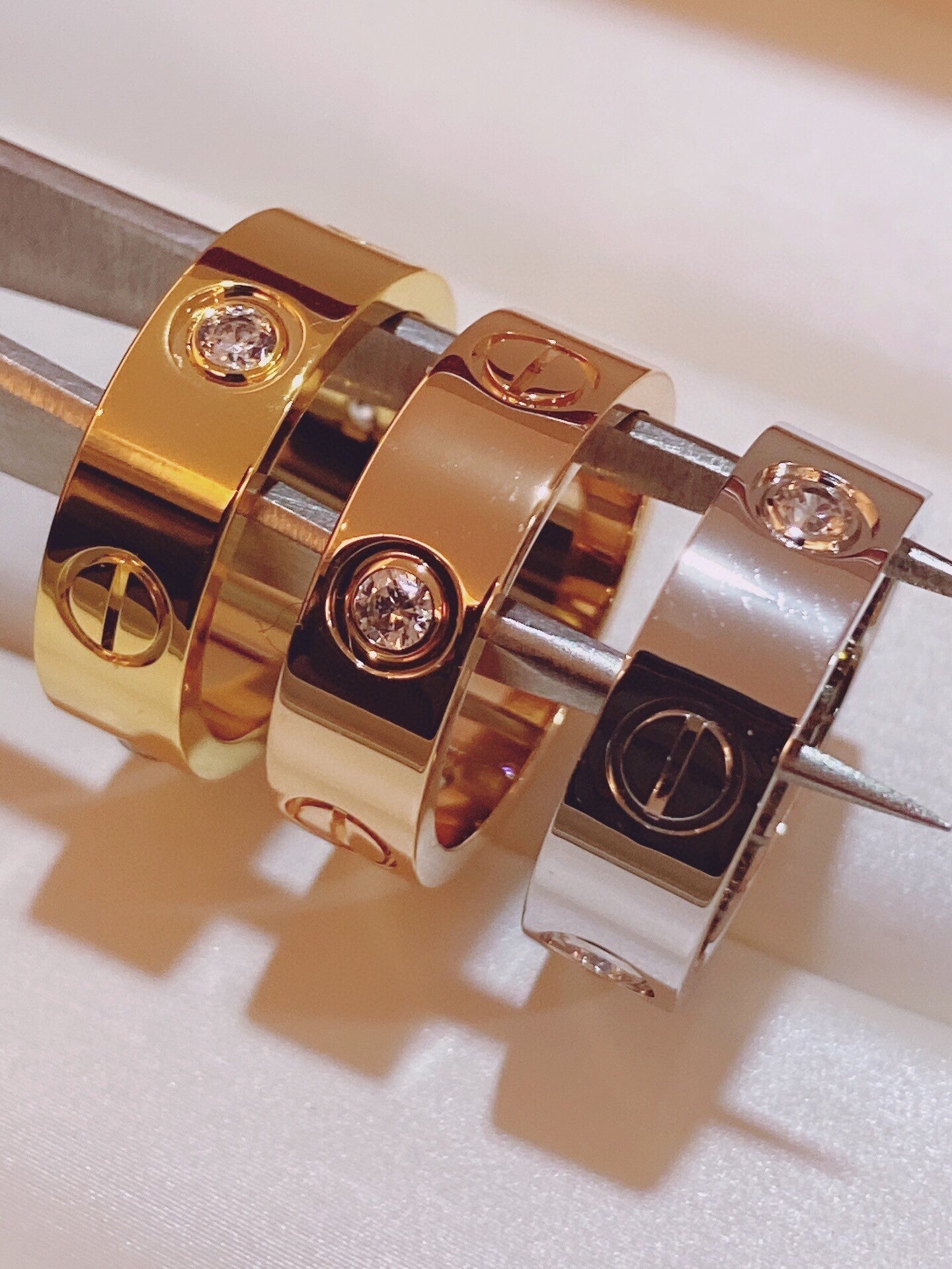 [Glow Jewelry]Three-Diamond Ring